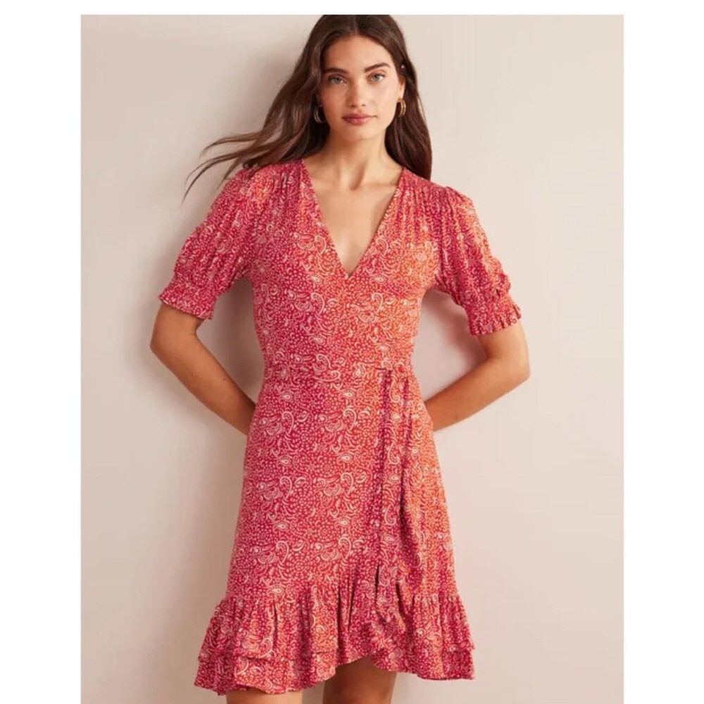 Boden Floral Wrap Dress 4R